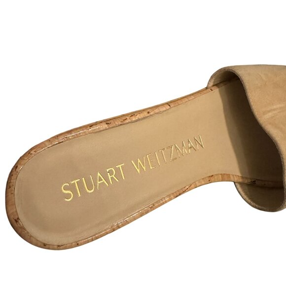 Stuart Weitzman Summer Wedge Women's Tan Suede Slide Sandal, Size 9B WORN ONCE - Picture 8 of 10